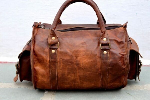 Bag Men Leather Gym Genuine Travel Overnight Luggage Duffel Vintage S Brown New