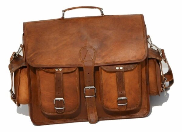 Men's New Genuine Leather Shoulder Large Brown Satchel Vintage Handmade Bag