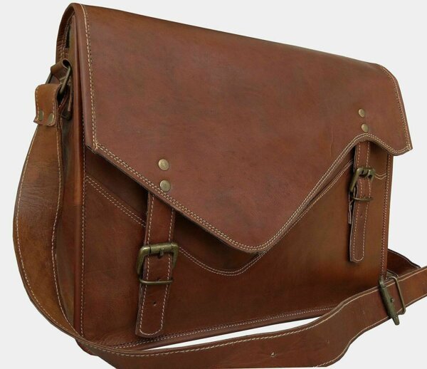 Men's Genuine Leather Vintage Laptop Handmade Briefcase Bag Satchel Messenger