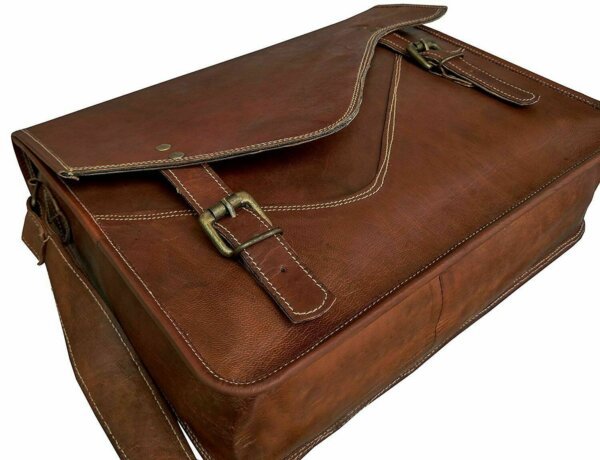 Men's Genuine Leather Vintage Laptop Handmade Briefcase Bag Satchel Messenger