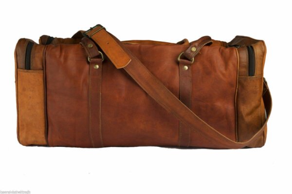 New Women's Genuine Leather Vintage Duffle Travel Gym Overnight Bag for Men's