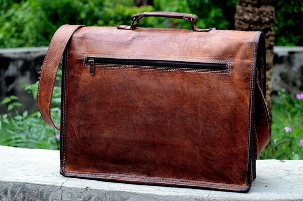 New Men's Genuine Vintage Brown Leather Messenger Shoulder Laptop Bag computer