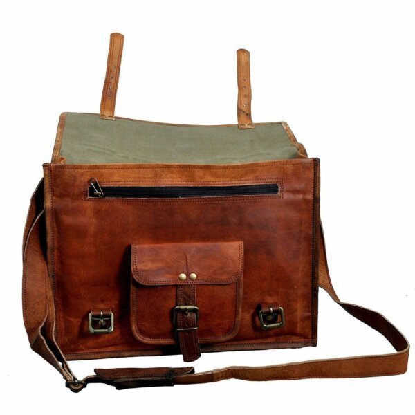 New Men's Genuine Vintage Brown Leather Messenger Shoulder Laptop Bag computer