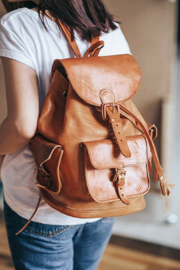 Women's Genuine Leather Vintage Laptop Backpack Rucksack Messenger Bag Satchel