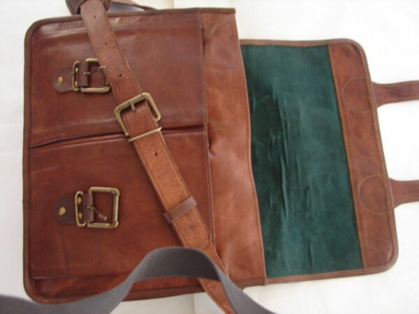 NEW Vintage Brown genuine leather messenger men briefcase laptop satchel bag