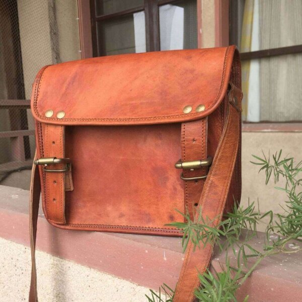 Laptop Briefcase Satchel Brown Bags Men's Very Unique Vintage Leather Messenger