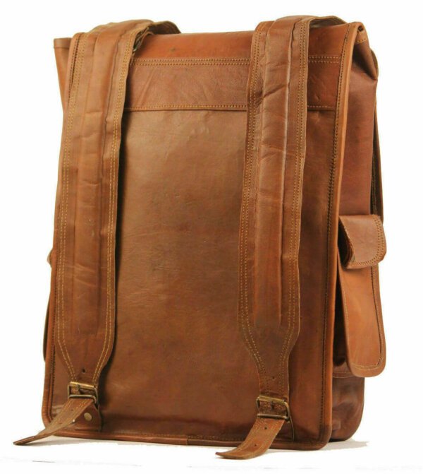 Men's Genuine Leather Laptop Backpack Shoulder Messenger Rucksack Sling Bag