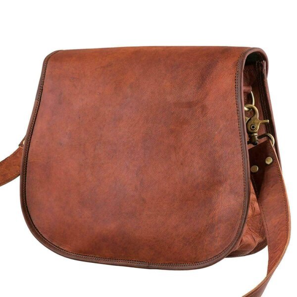 Women's Vintage Genuine Brown Leather Outdoor Messenger Shoulder Cross Body Bag