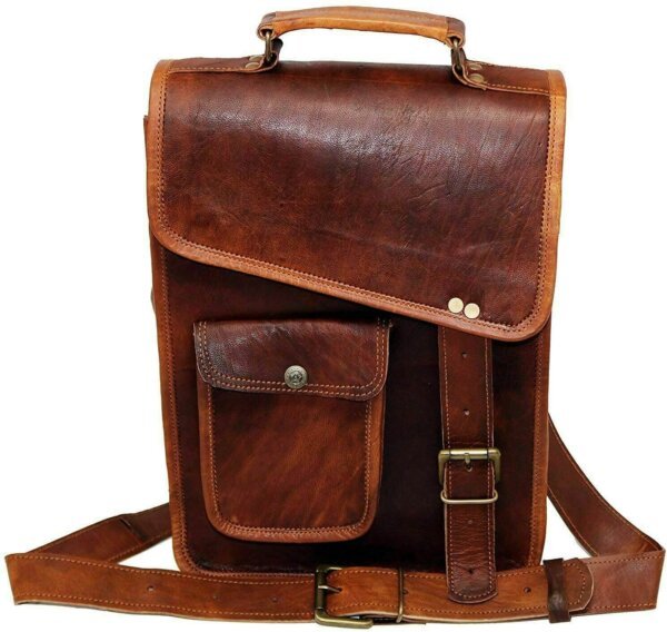 New Handbag 13.5" Men Leather Bag Business Messenger Laptop Shoulder Briefcase