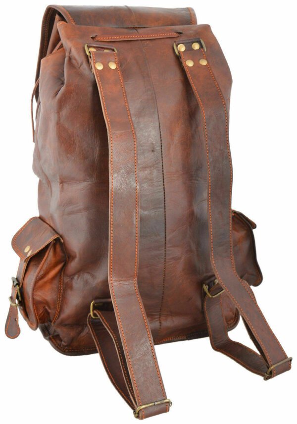 Men's New Backpack Soft Leather Genuine Vintage Women Travel New Shoulder Bag