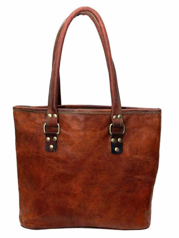 Handmade Women Vintage Looking Genuine Brown Leather Tote Shoulder Bag Purse New