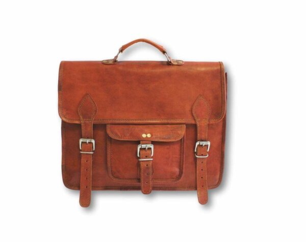 Bag Leather Men's Genuine Vintage Messenger Shoulder Laptop Brown Satchel Travel