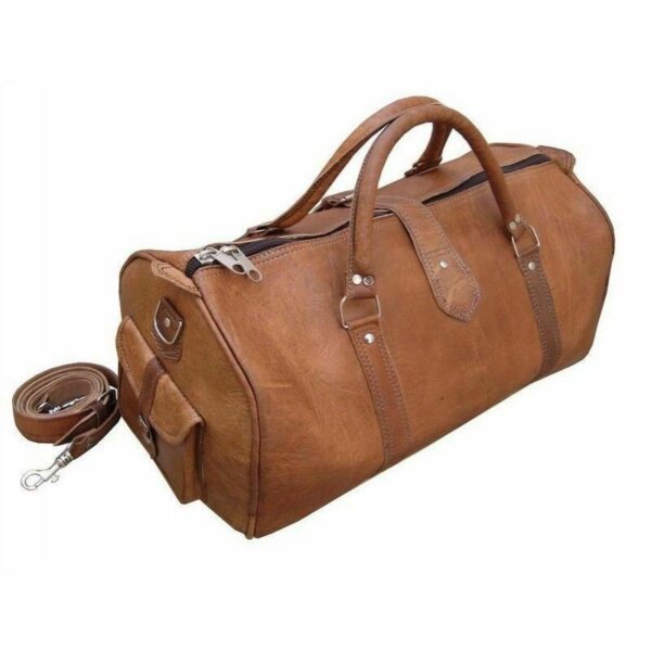 Men's genuine Soft Leather vintage duffel travel gym weekend overnight bag