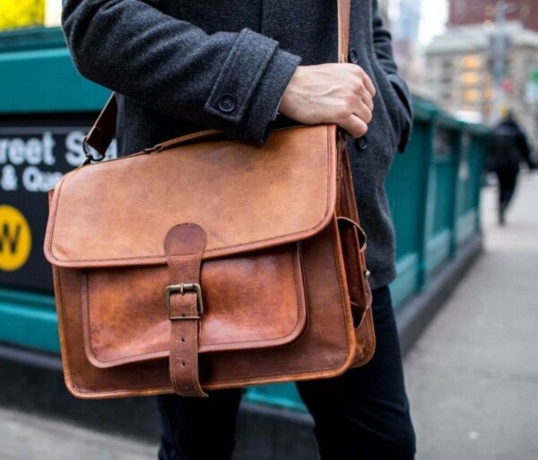 Men's Genuine Vintage Leather Messenger Bag Shoulder Laptop Bag Briefcase New