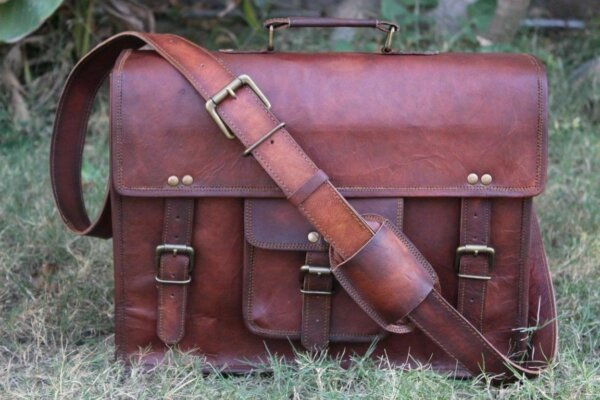 Men's New Genuine Vintage Brown Leather Messenger Shoulder Laptop Briefcase Bag