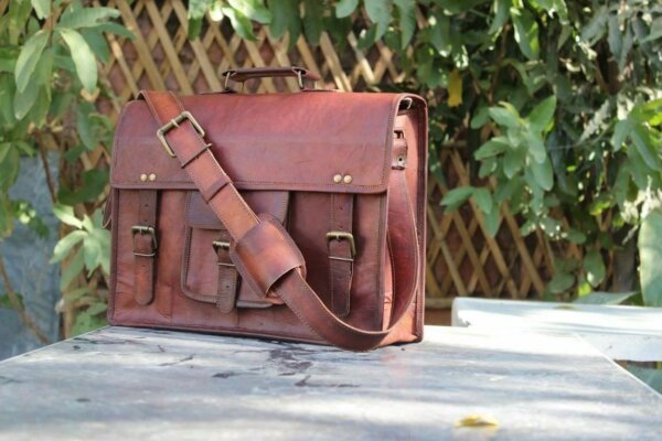 Men's New Genuine Vintage Brown Leather Messenger Shoulder Laptop Briefcase Bag