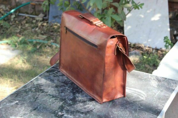 Men's New Genuine Vintage Brown Leather Messenger Shoulder Laptop Briefcase Bag