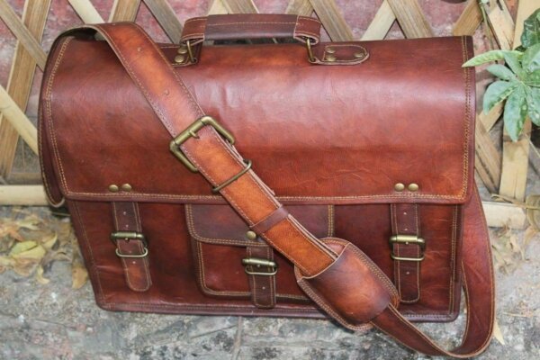 Men's New Genuine Vintage Brown Leather Messenger Shoulder Laptop Briefcase Bag