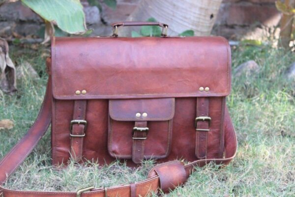 Men's New Genuine Vintage Brown Leather Messenger Shoulder Laptop Briefcase Bag