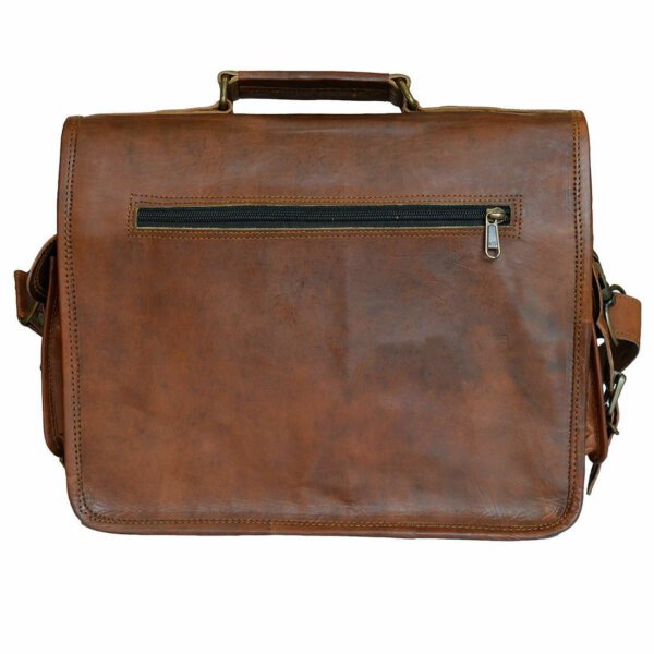 Men's Genuine Vintage Brown Leather Messenger Shoulder Laptop Briefcase Bag