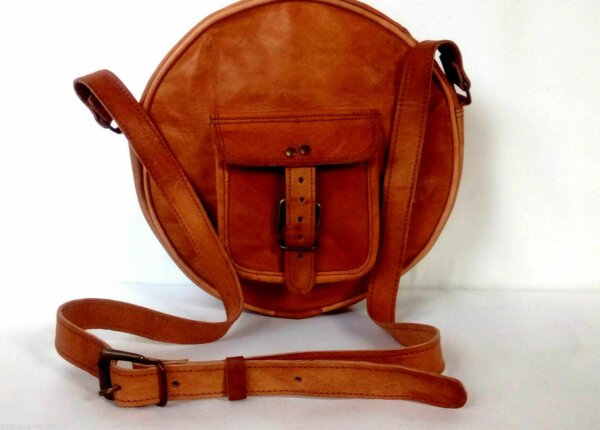 Leather Round shape Women Cross body Shoulder Handbag Satchel Purse Tote